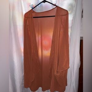 Lightweight Rust Orange Sheer Kimono Cardigan